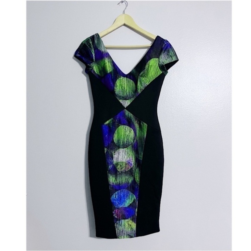 Anthropologie Theia Abstract Art Watercolor Dress